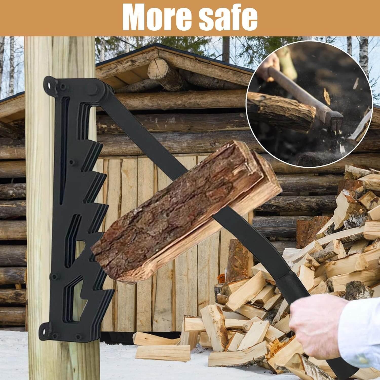 Effortless Wall-Mounted Firewood Chopper for Kindling