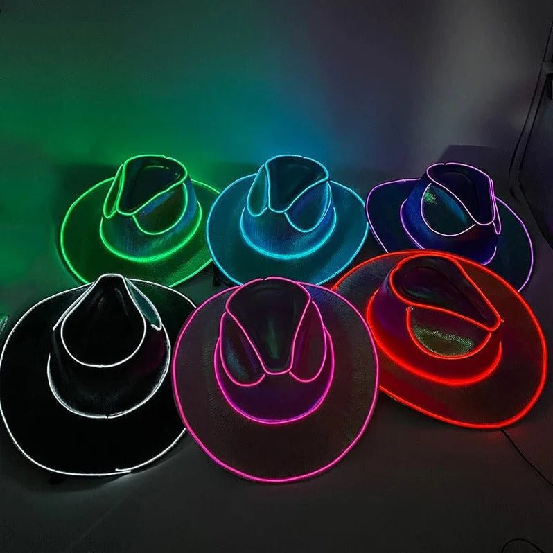 Illuminated Western Hat for Festive Occasions