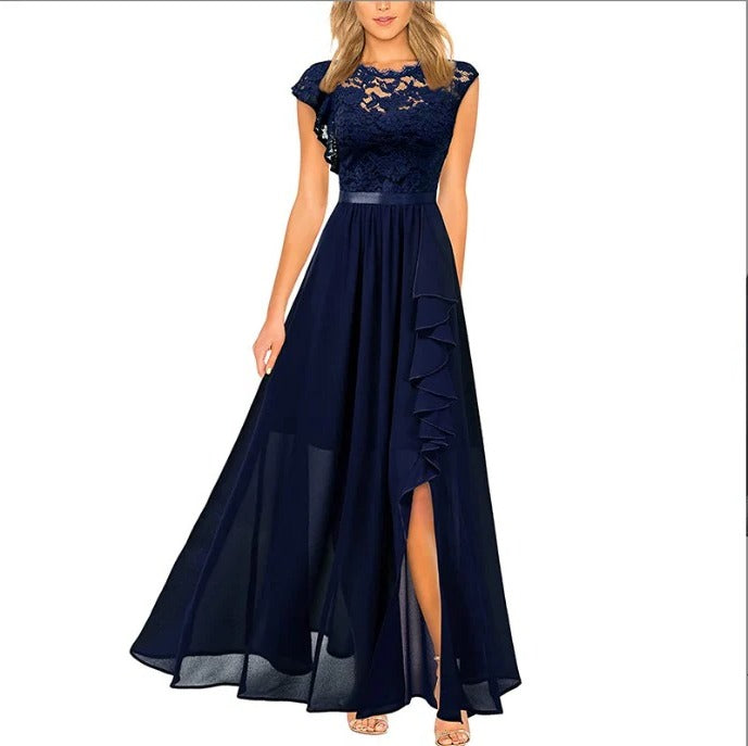 Chic Maxi Dress for Women with Lace Accents
