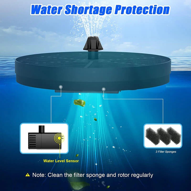 Eco-Friendly Solar Water Fountain with LED Lighting