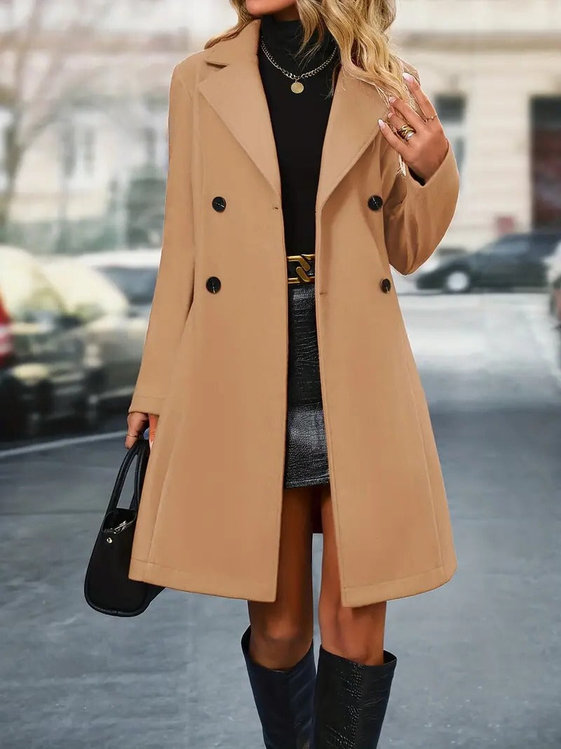 Elegant Dual-Closure Coat for Every Occasion