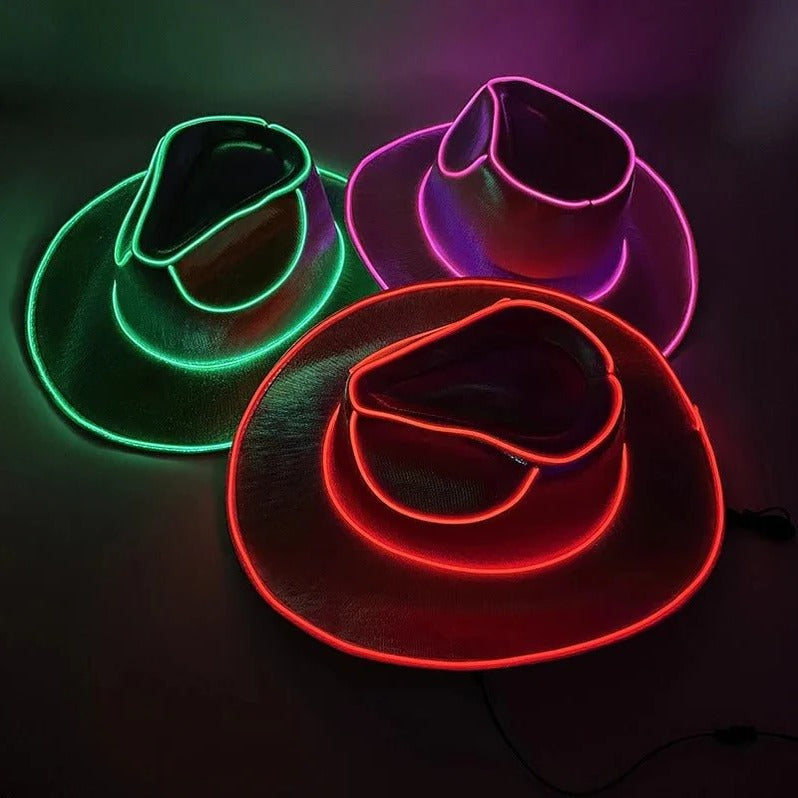 Illuminated Western Hat for Festive Occasions
