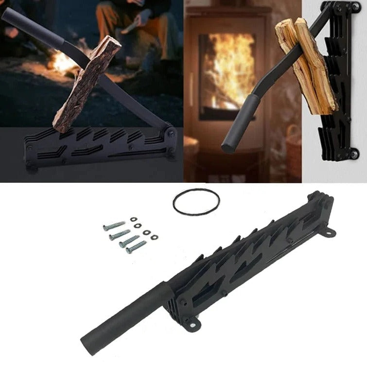 Effortless Wall-Mounted Firewood Chopper for Kindling
