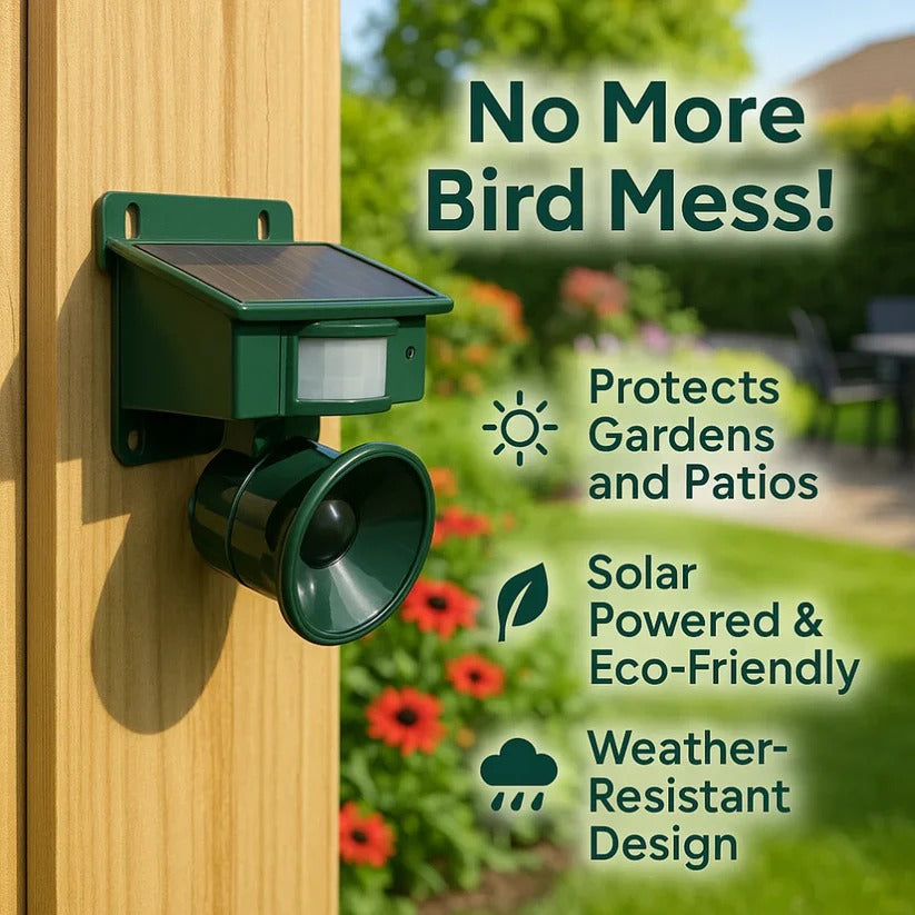 Eco-Friendly Motion-Activated Bird Repeller for Outdoor Spaces