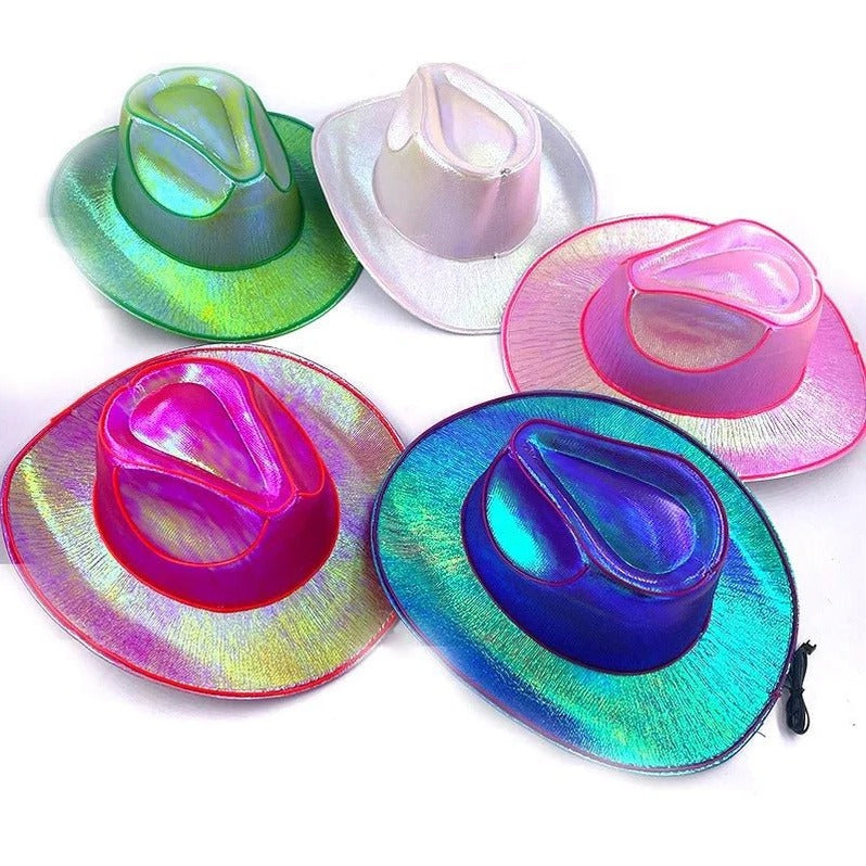 Illuminated Western Hat for Festive Occasions