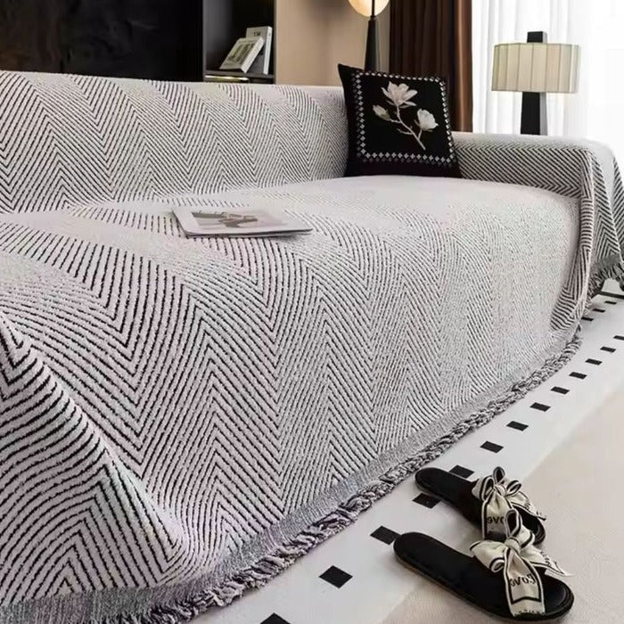 Elegant Herringbone Sofa Protector for Everyday Use
