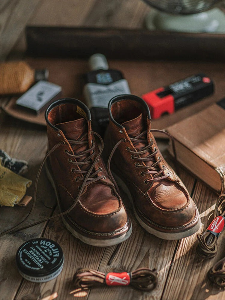 Durable Full Grain Leather Work Boots for Men