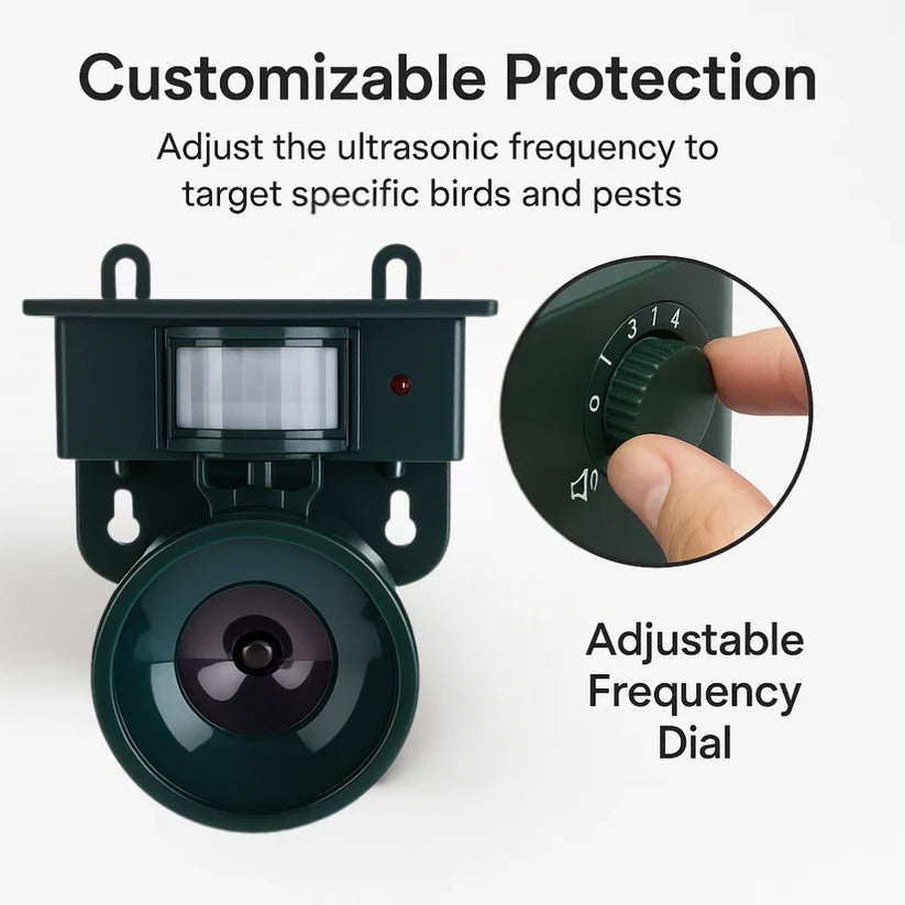 Eco-Friendly Motion-Activated Bird Repeller for Outdoor Spaces