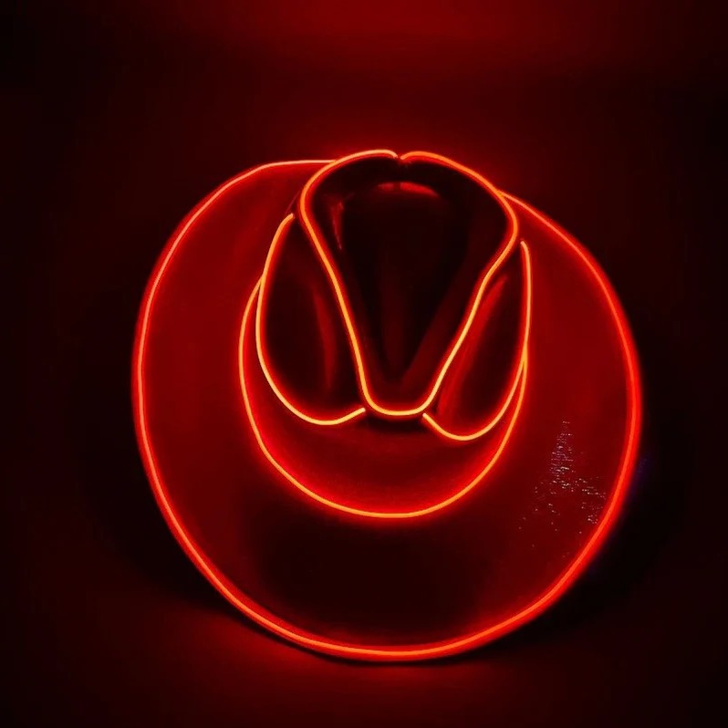 Illuminated Western Hat for Festive Occasions