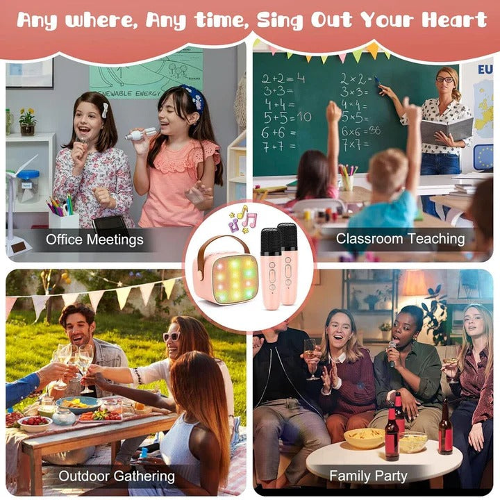 FunStar Karaoke System for Kids with Dual Wireless Mics