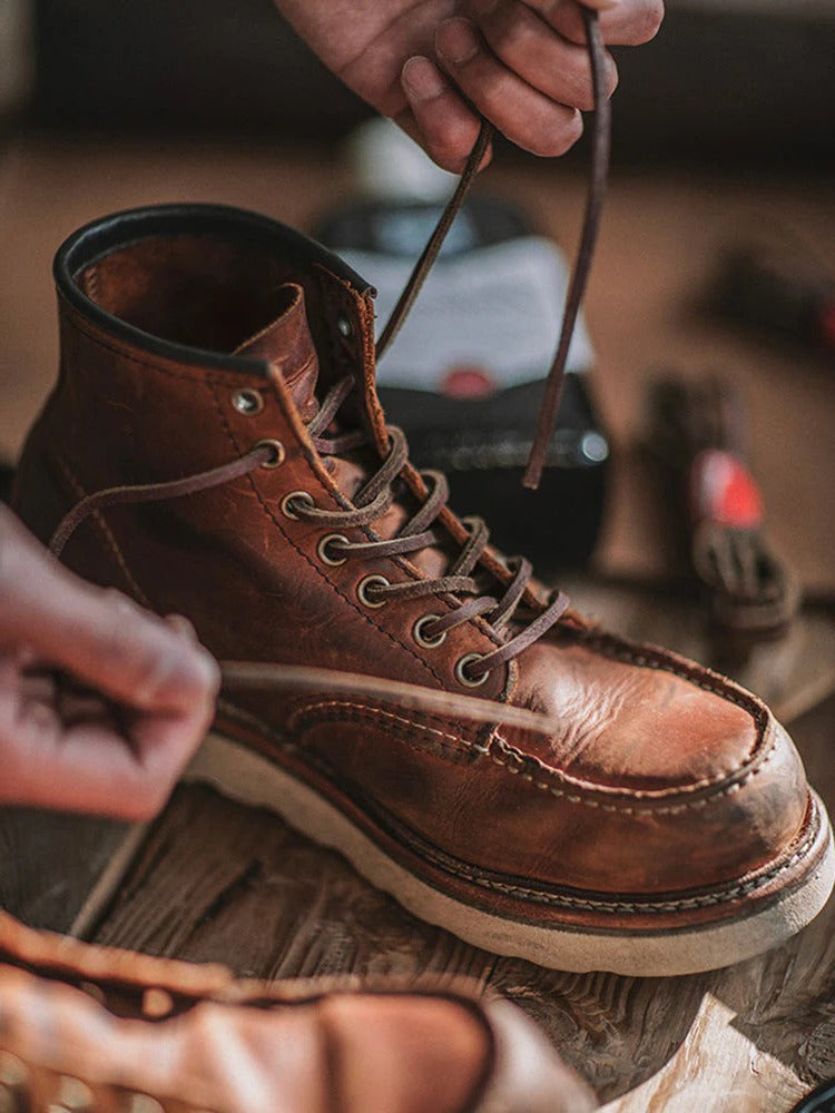 Durable Full Grain Leather Work Boots for Men