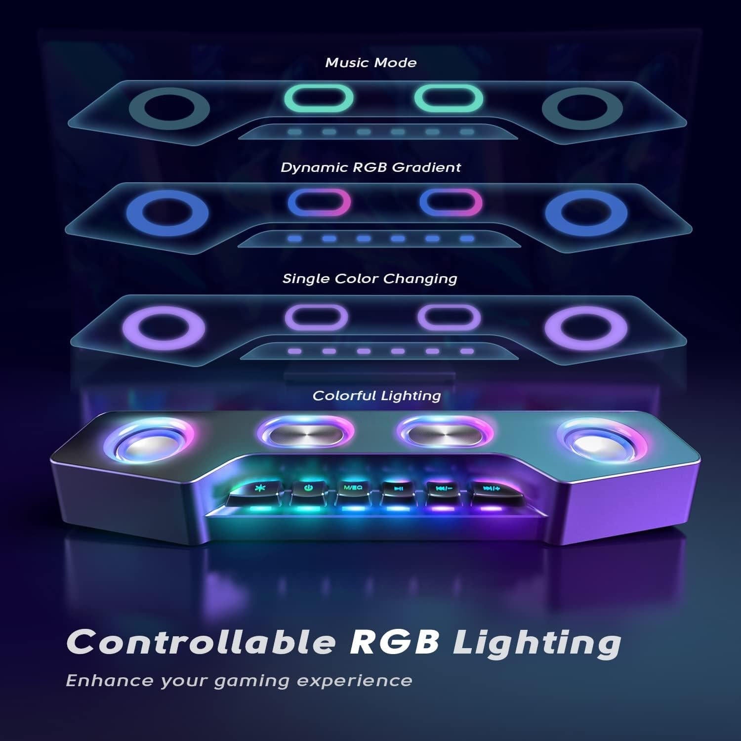 RGB Wireless Speakers for Immersive Gaming Sound