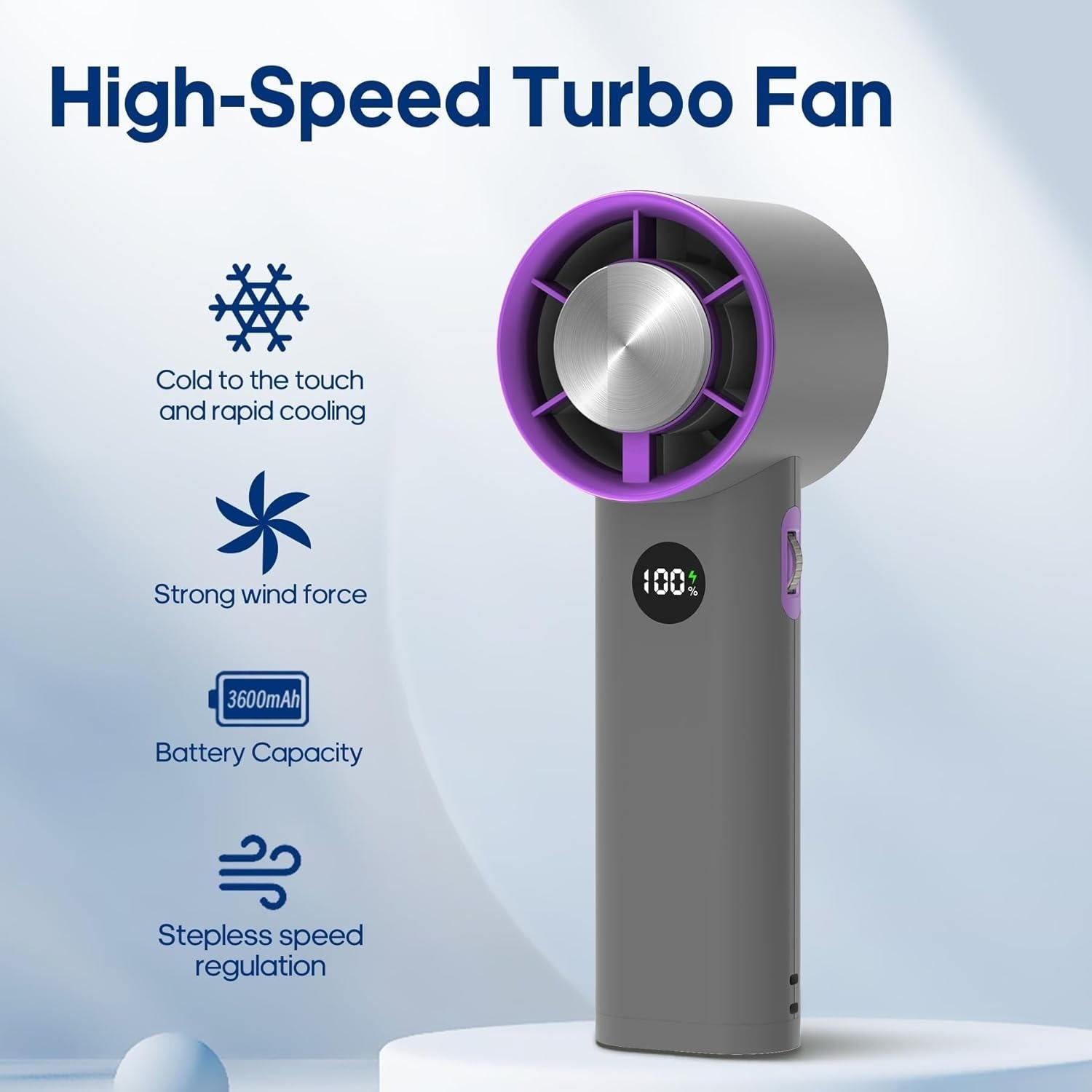 Compact Cooling Handheld Fan with Smart Technology