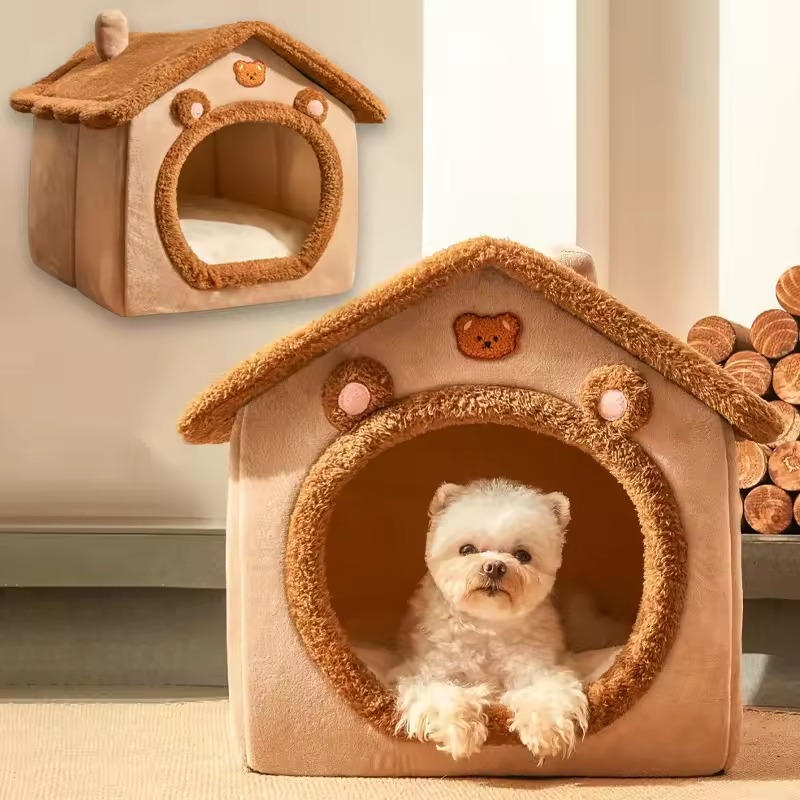 Cozy Indoor Cat Retreat with Bear Ears Design