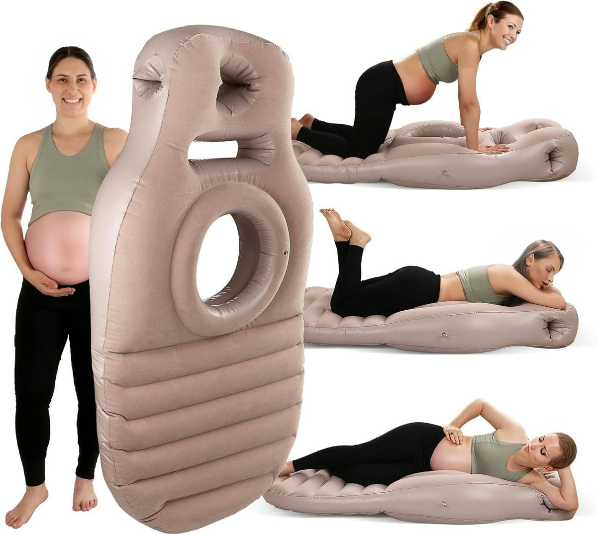 AirNest Maternity Support Pillow – 65" Adjustable Comfort with Dual Chambers