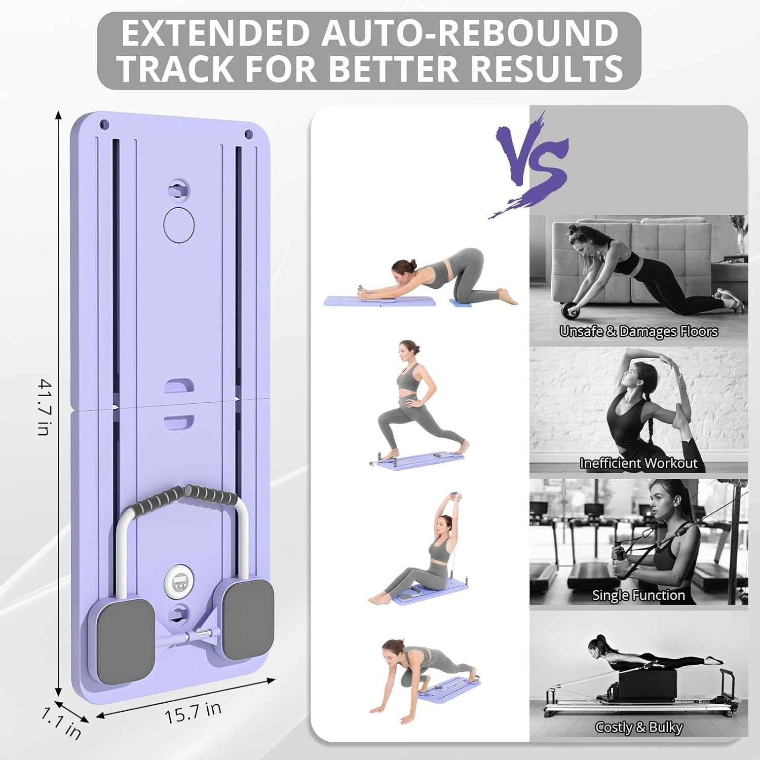 Compact Pilates Reformer Workout Station