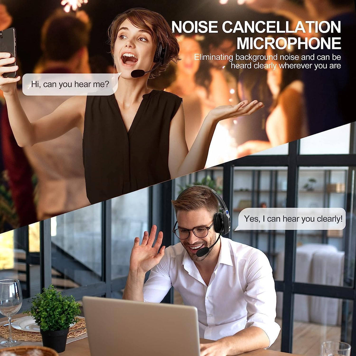 DriveTalk Wireless Headset with Noise Cancellation & 35H Battery