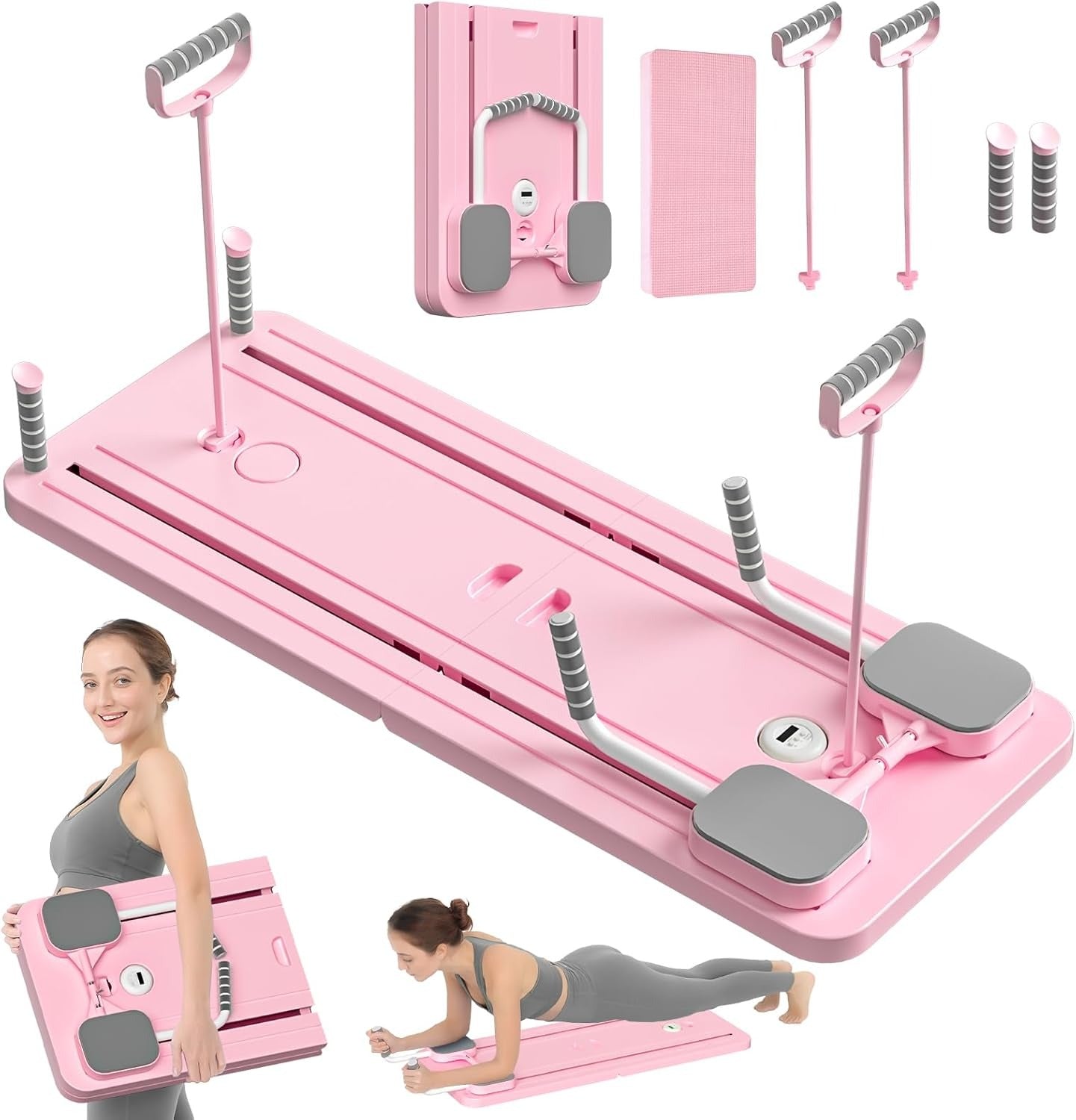 Compact Pilates Reformer Workout Station