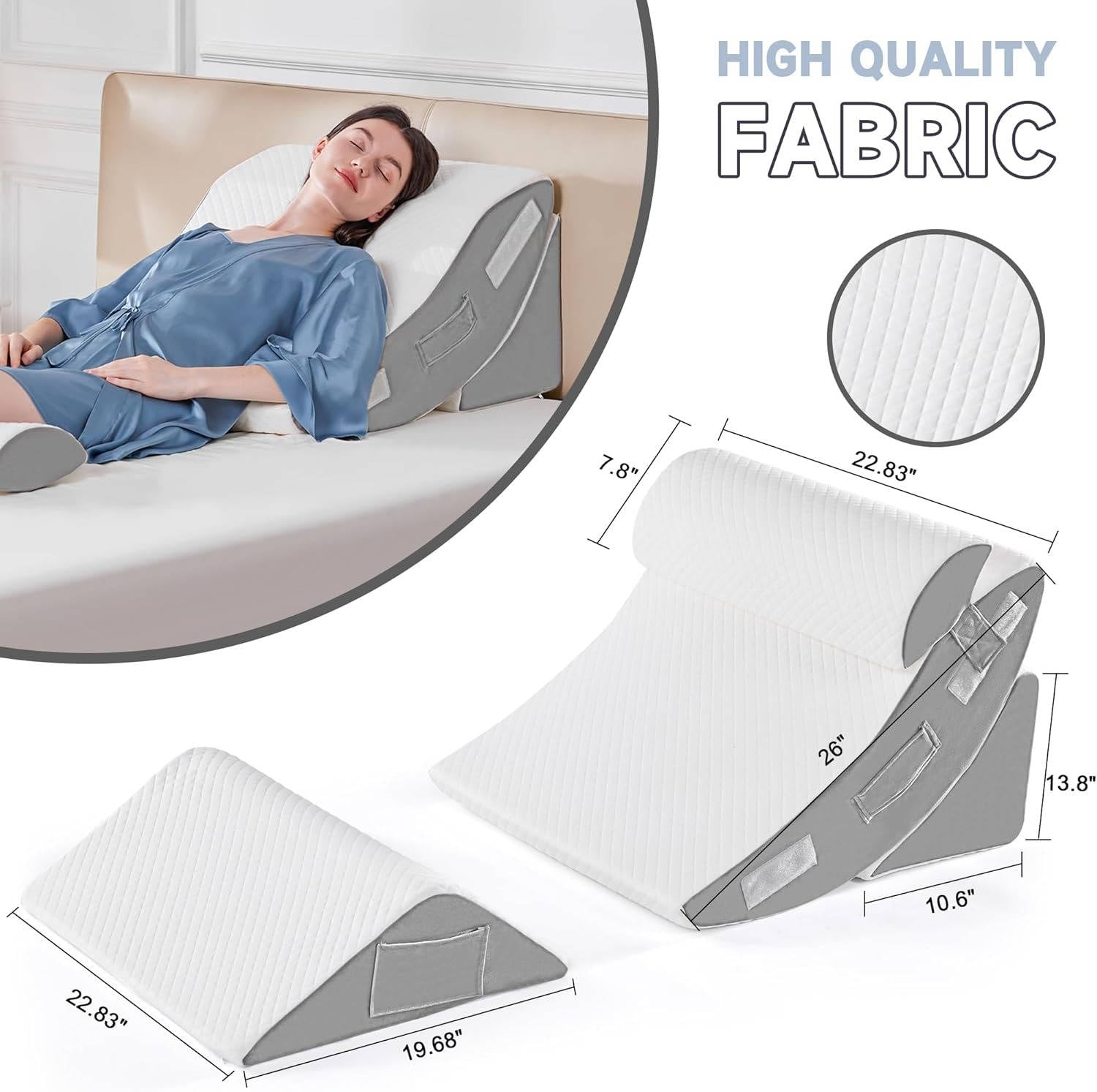 4-Piece Adjustable Comfort Wedge Pillow Set