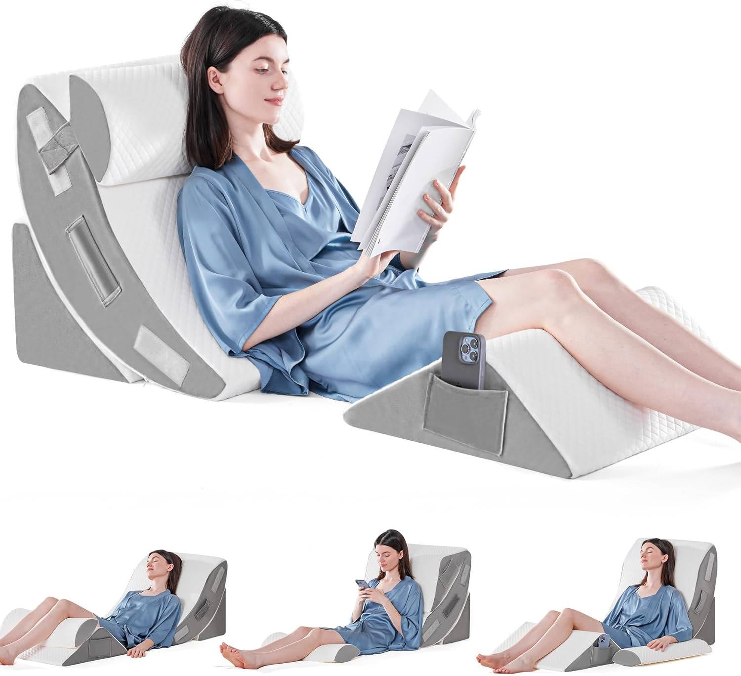 4-Piece Adjustable Comfort Wedge Pillow Set