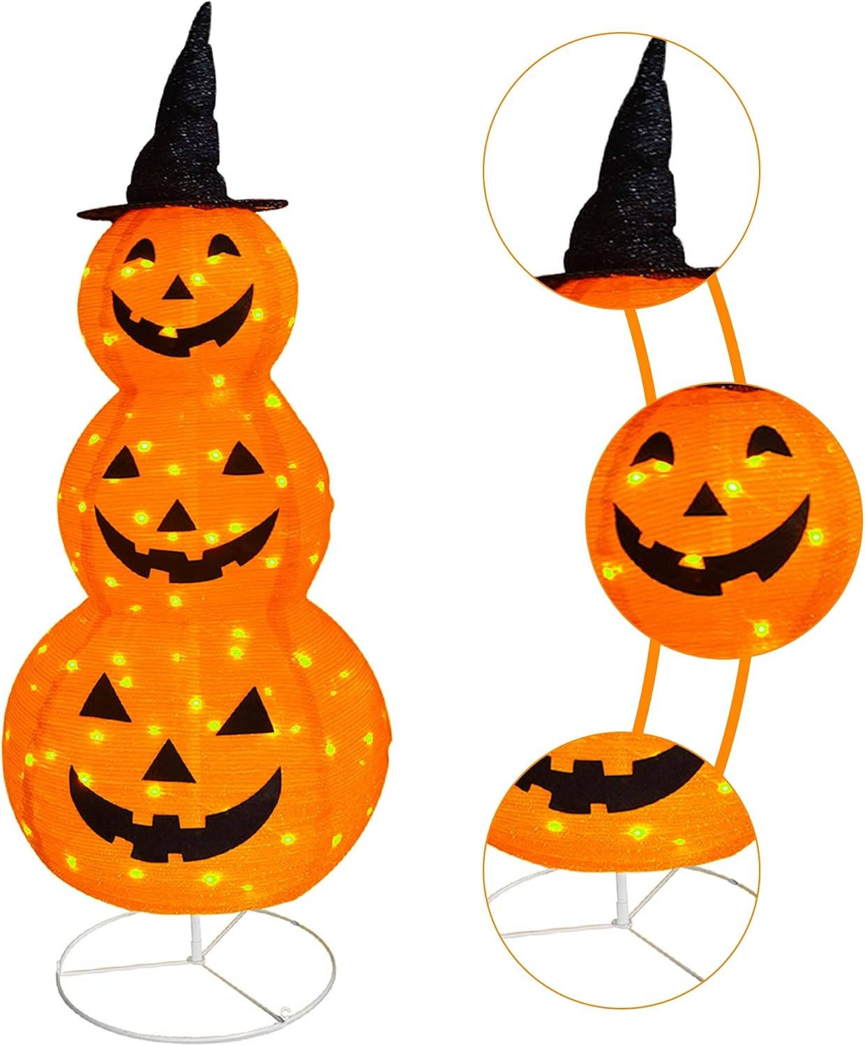 Illuminated Pumpkin Halloween Decor for Outdoor Fun