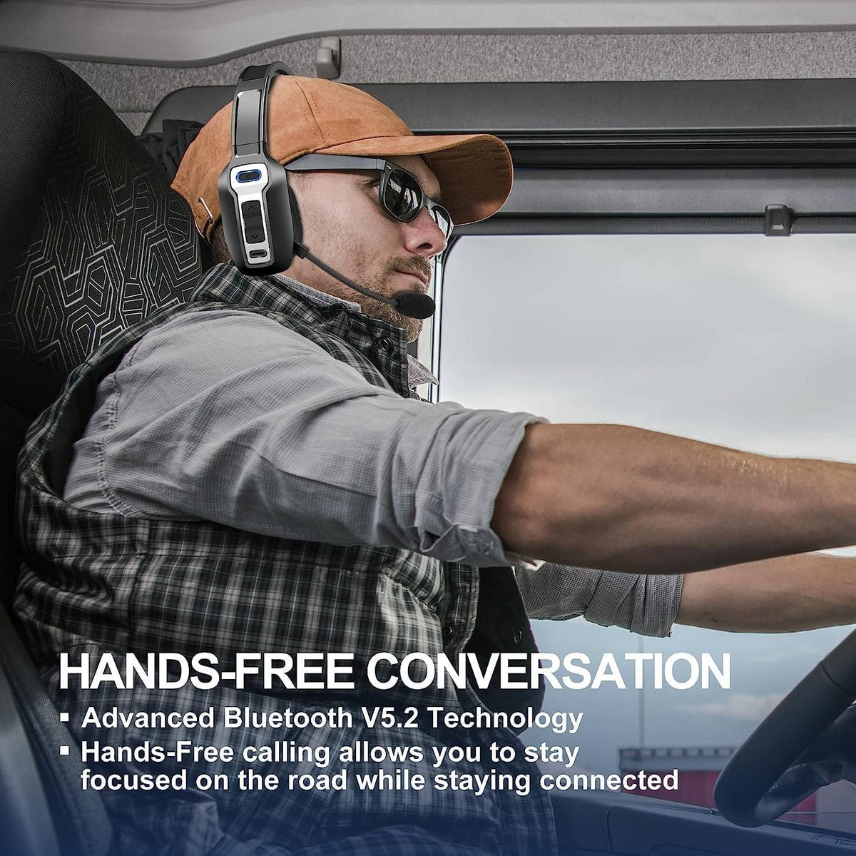 DriveTalk Wireless Headset with Noise Cancellation & 35H Battery