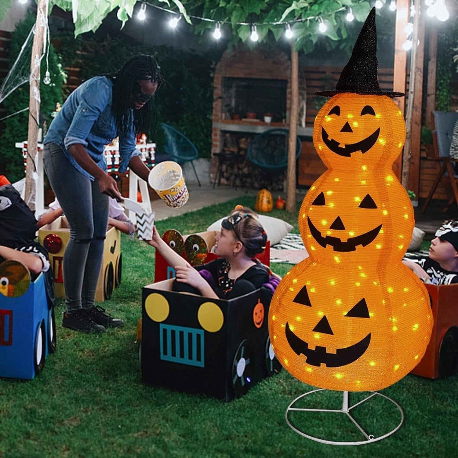 Illuminated Pumpkin Halloween Decor for Outdoor Fun
