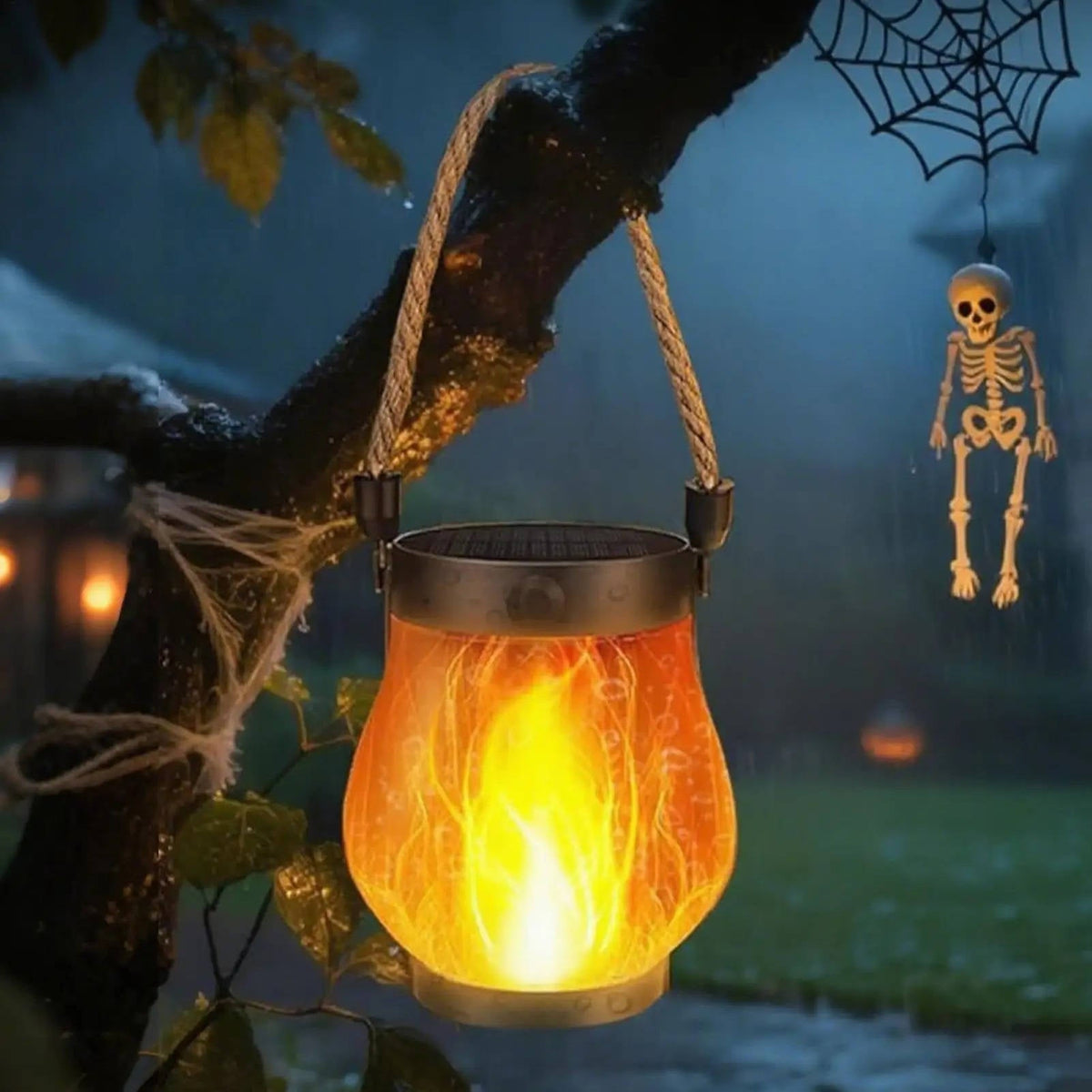 Solar-Powered Flickering Lanterns for Outdoor Ambiance