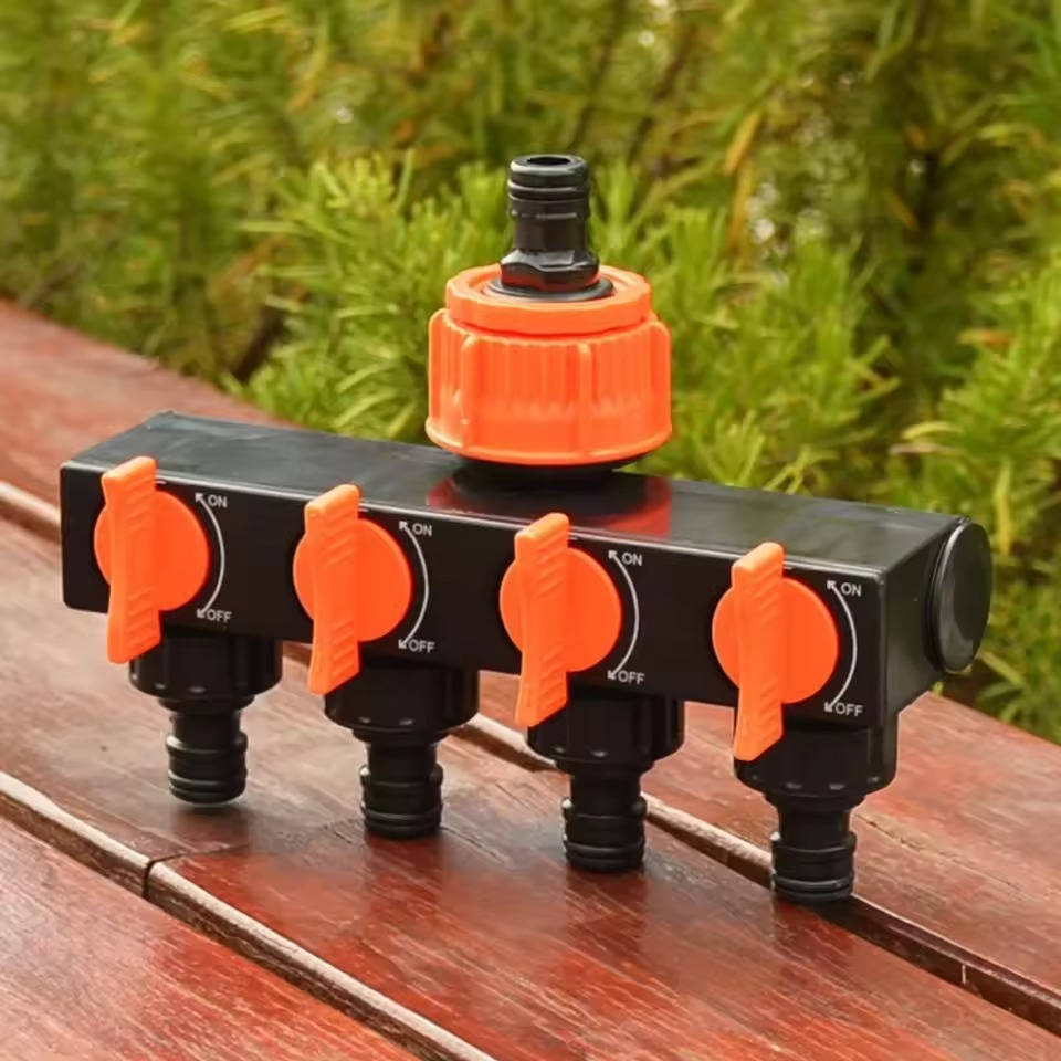 4-Port Garden Hose Connector for Efficient Watering
