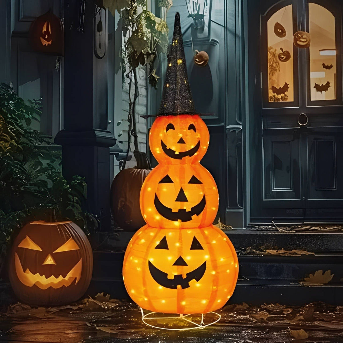 Illuminated Pumpkin Halloween Decor for Outdoor Fun