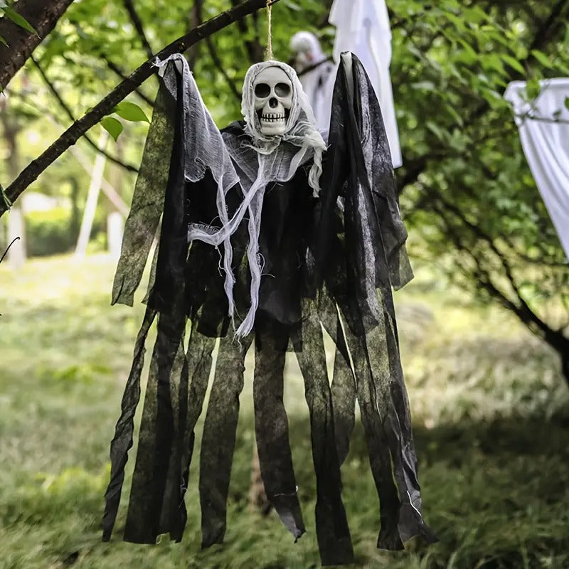 Eerie Glow Skull Halloween Outdoor Decor - Set of Two