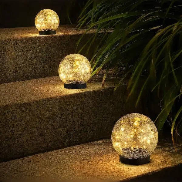 Radiant Solar Pathway Lights – Stunning Glass Globe Design with 20 LEDs