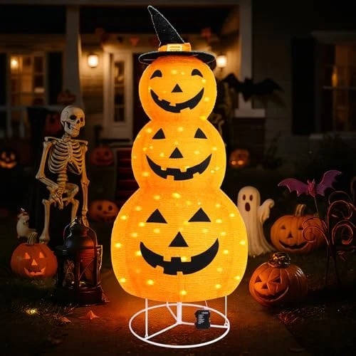 Illuminated Pumpkin Halloween Decor for Outdoor Fun
