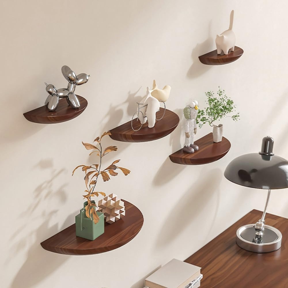 Curved Wooden Wall Shelf for Stylish Storage