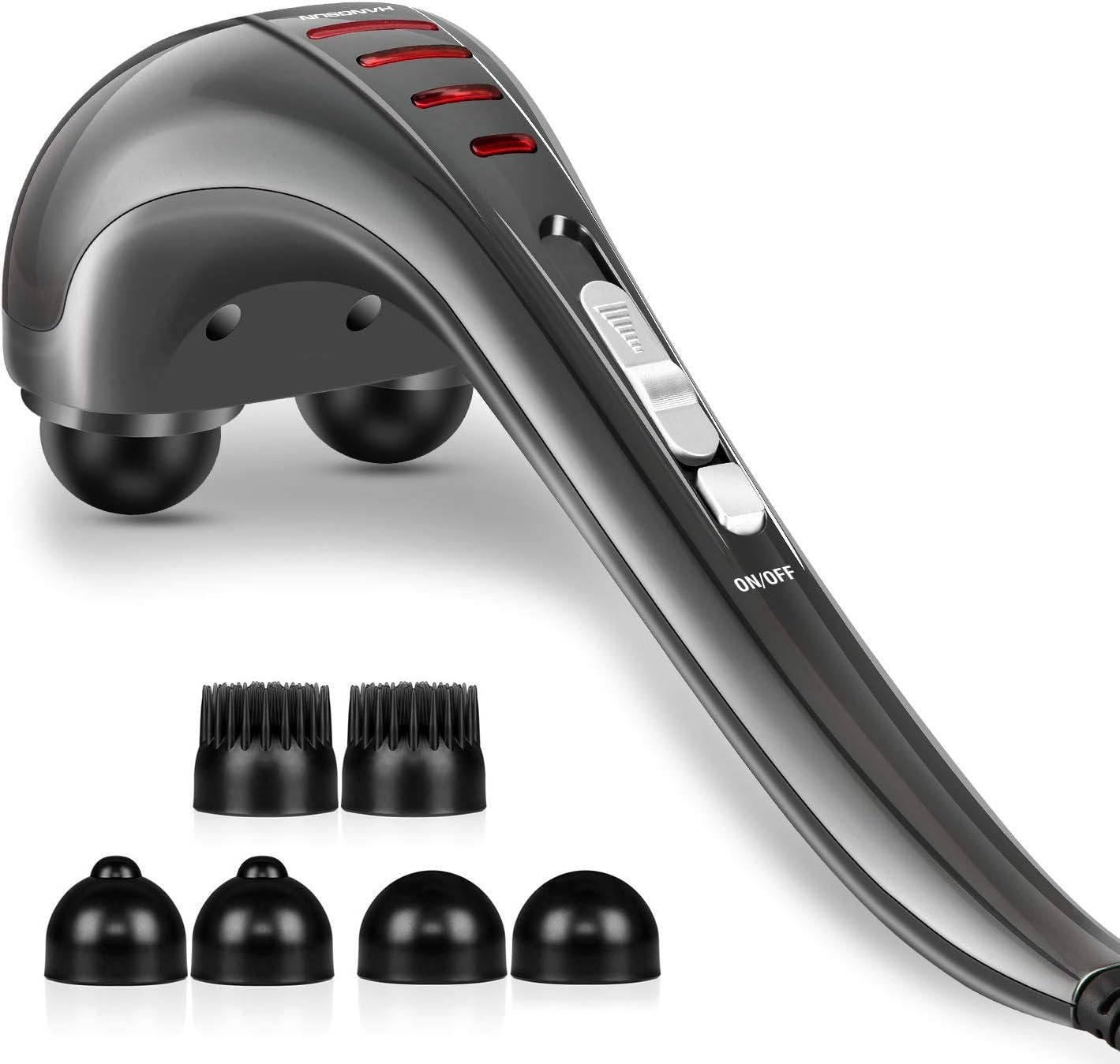 Revitalize Handheld Percussion Massager – 3500 PPM Dual Head Design with 3 Attachments & Adjustable Speed