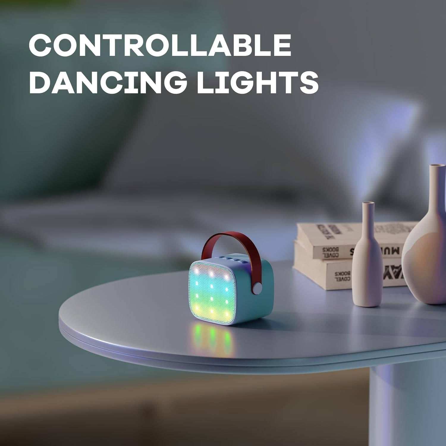 Compact Karaoke System with Dual Wireless Microphones