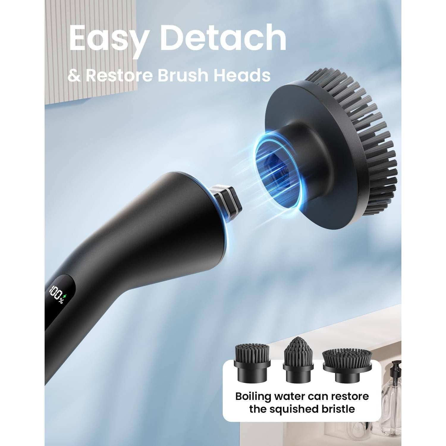 PowerScrub Pro Cordless Cleaning Brush – Dual Speed, 7 Heads & Extended Battery Life