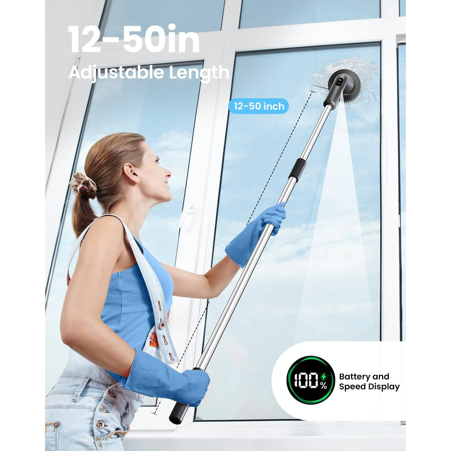 PowerScrub Pro Cordless Cleaning Brush – Dual Speed, 7 Heads & Extended Battery Life