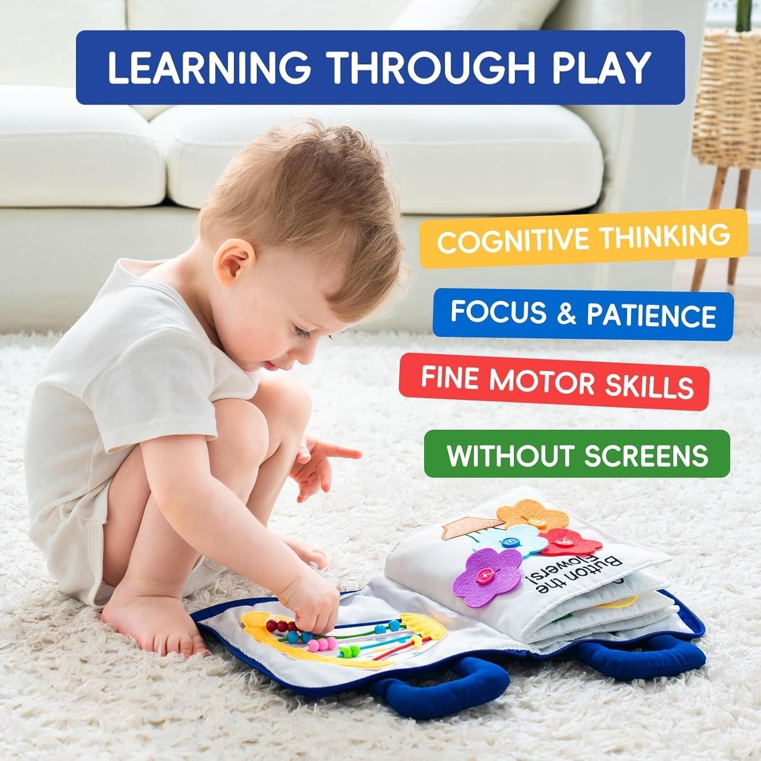 Engaging Sensory Book for Babies 0-6 Years