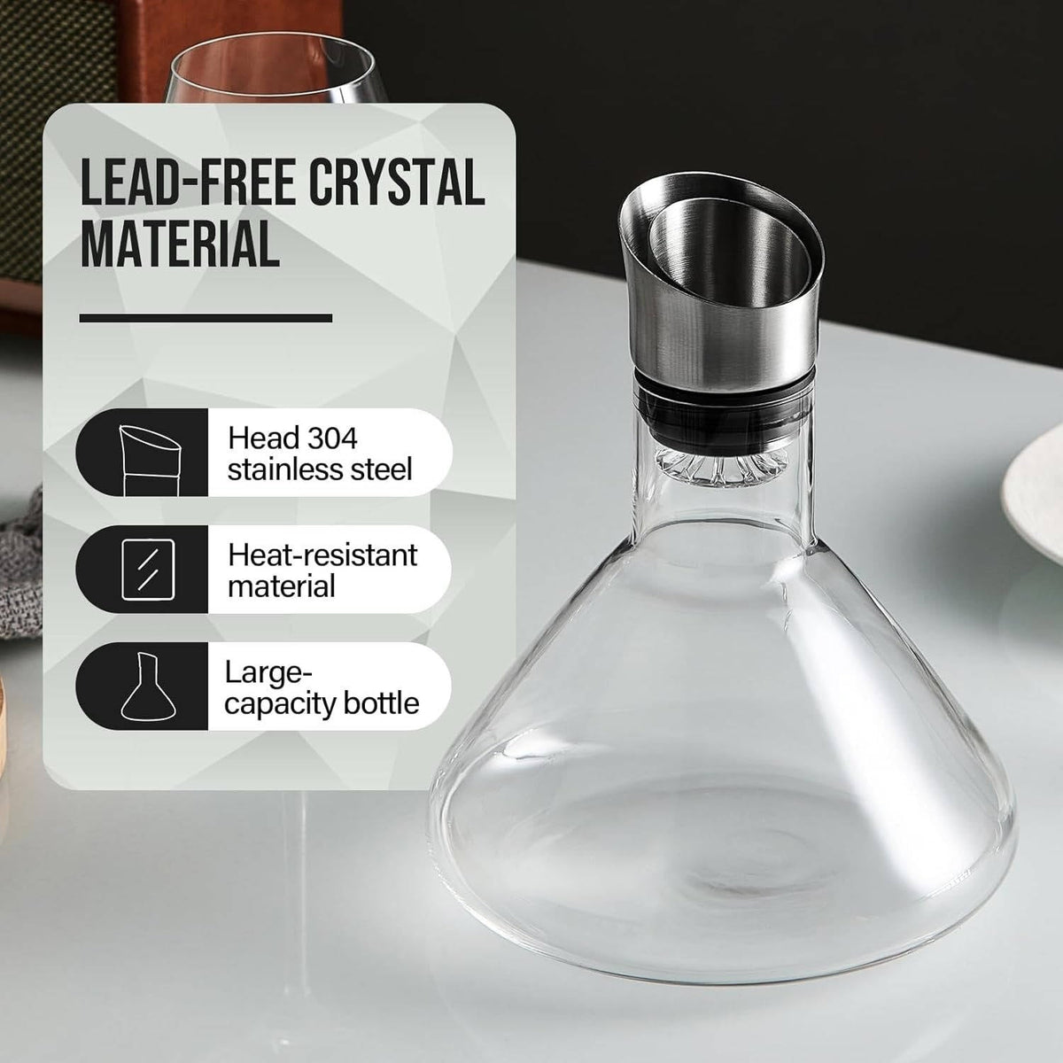 Elegant Crystal Wine Aerator Carafe for Perfect Pouring