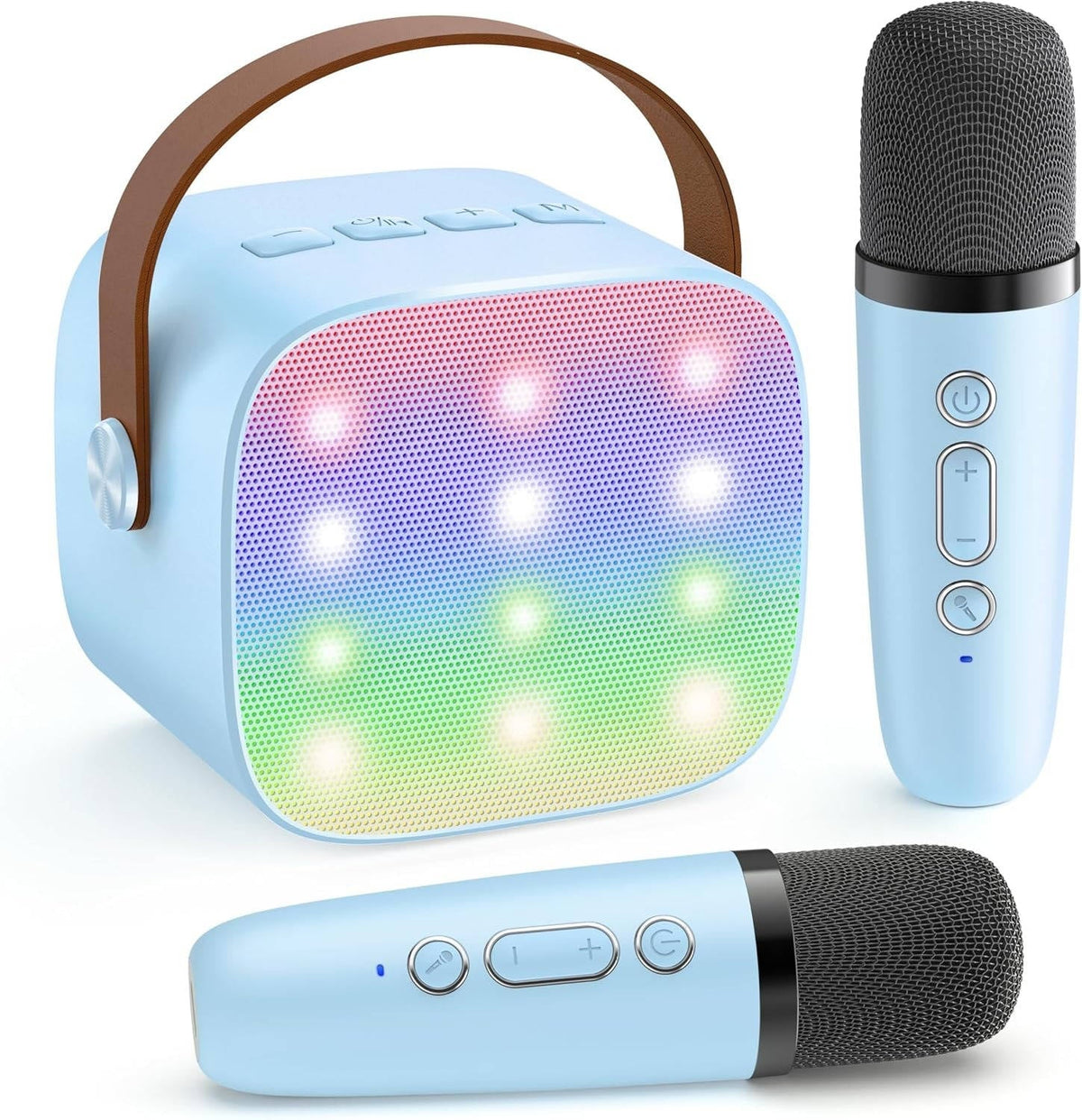 Compact Karaoke System with Dual Wireless Microphones