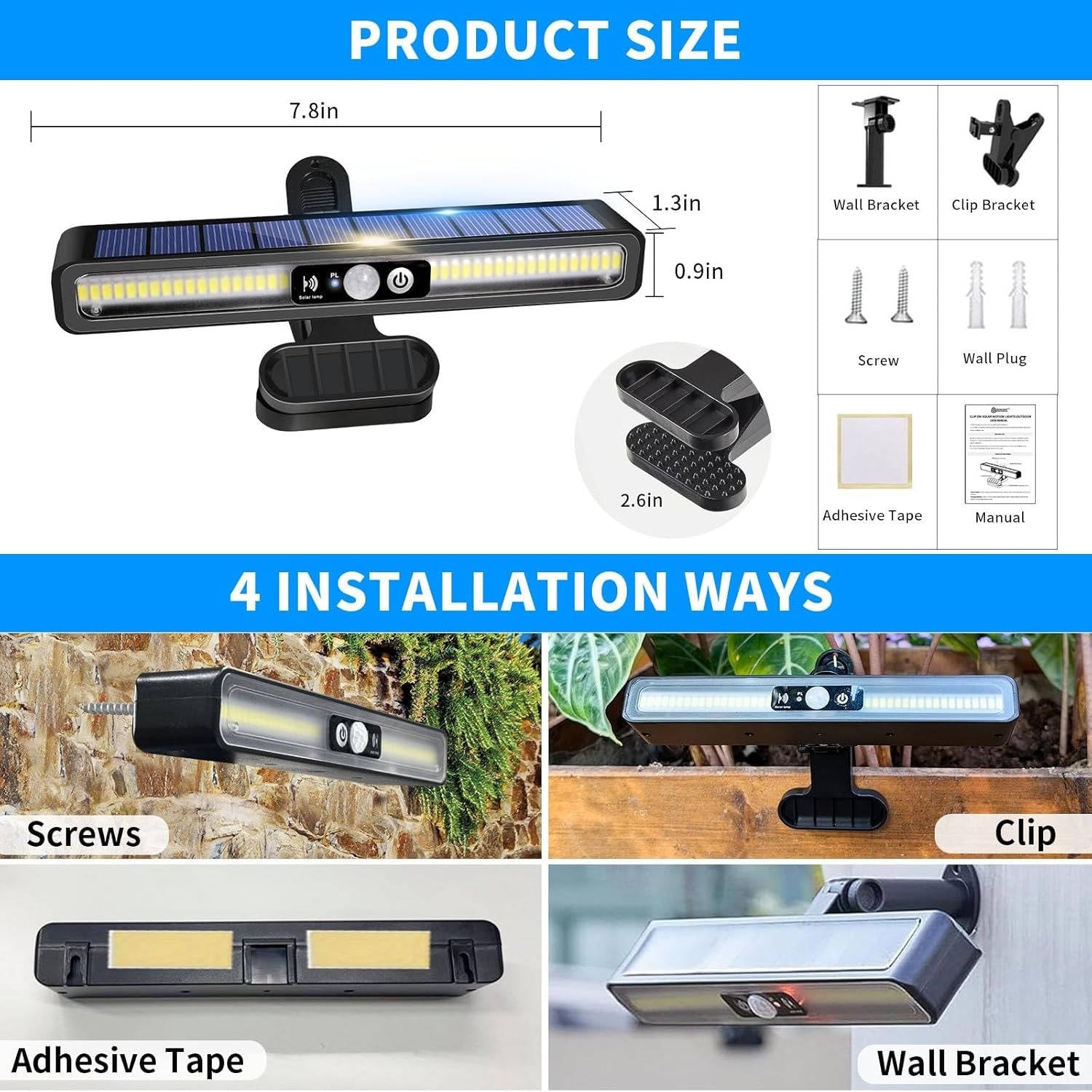 Set of 2 Solar-Powered Outdoor Security Lights