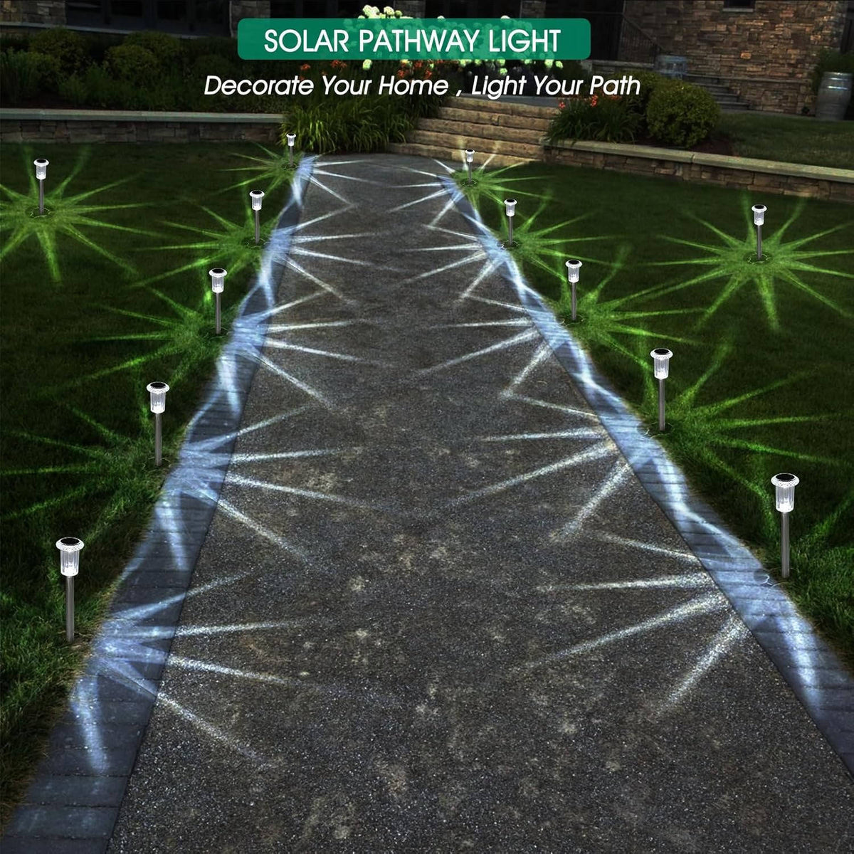 Starlit Solar Garden Lights 10-Pack – Automatic Pathway Illumination