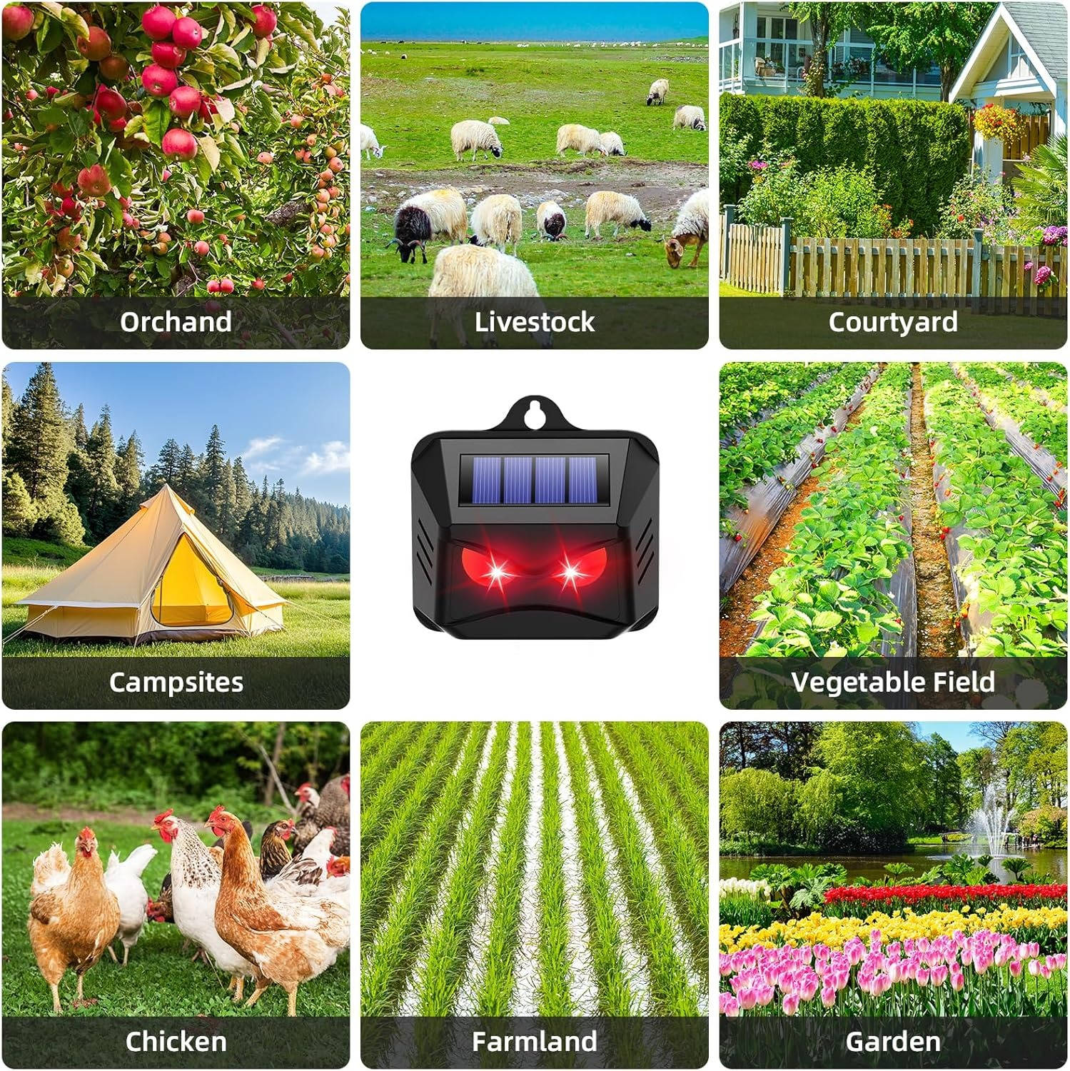 2-Pack Eco-Friendly Solar Ultrasonic Pest Deterrent