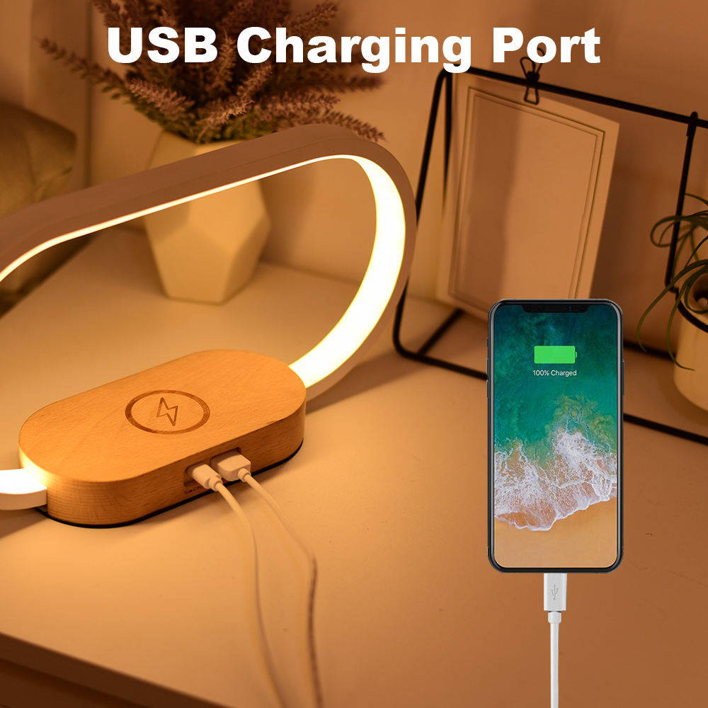 Smart Nightstand Companion with Wireless Charging & Ambient Light