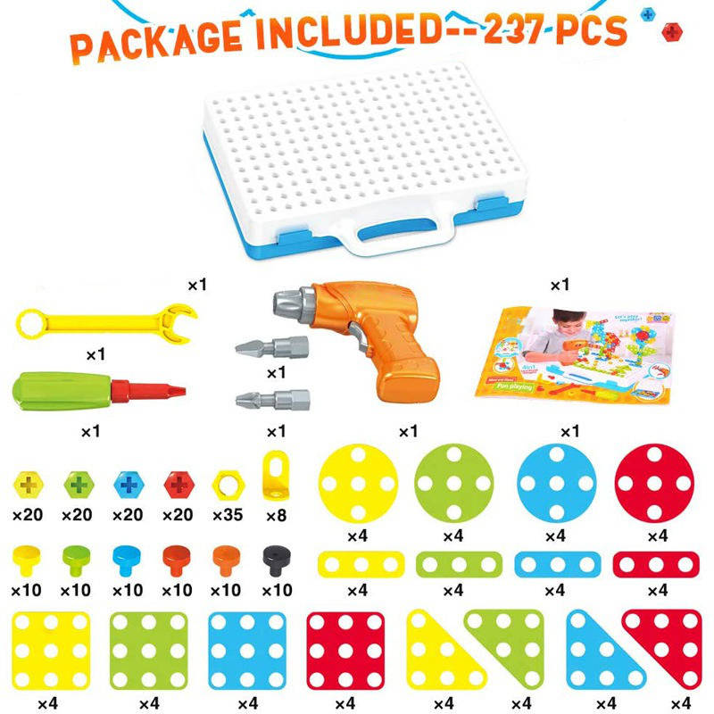 Creative Construction Set for Kids - 237 Pieces