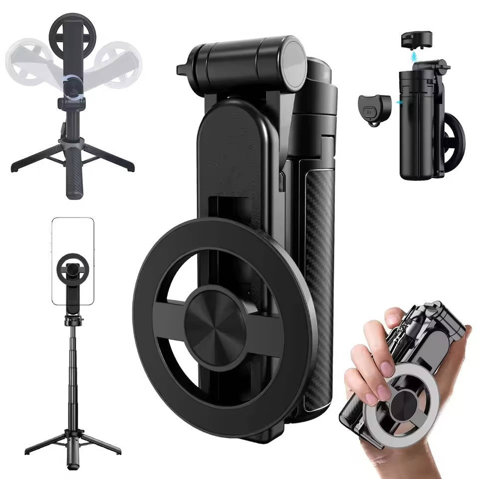 Versatile Magnetic Selfie Stick with Wireless Remote