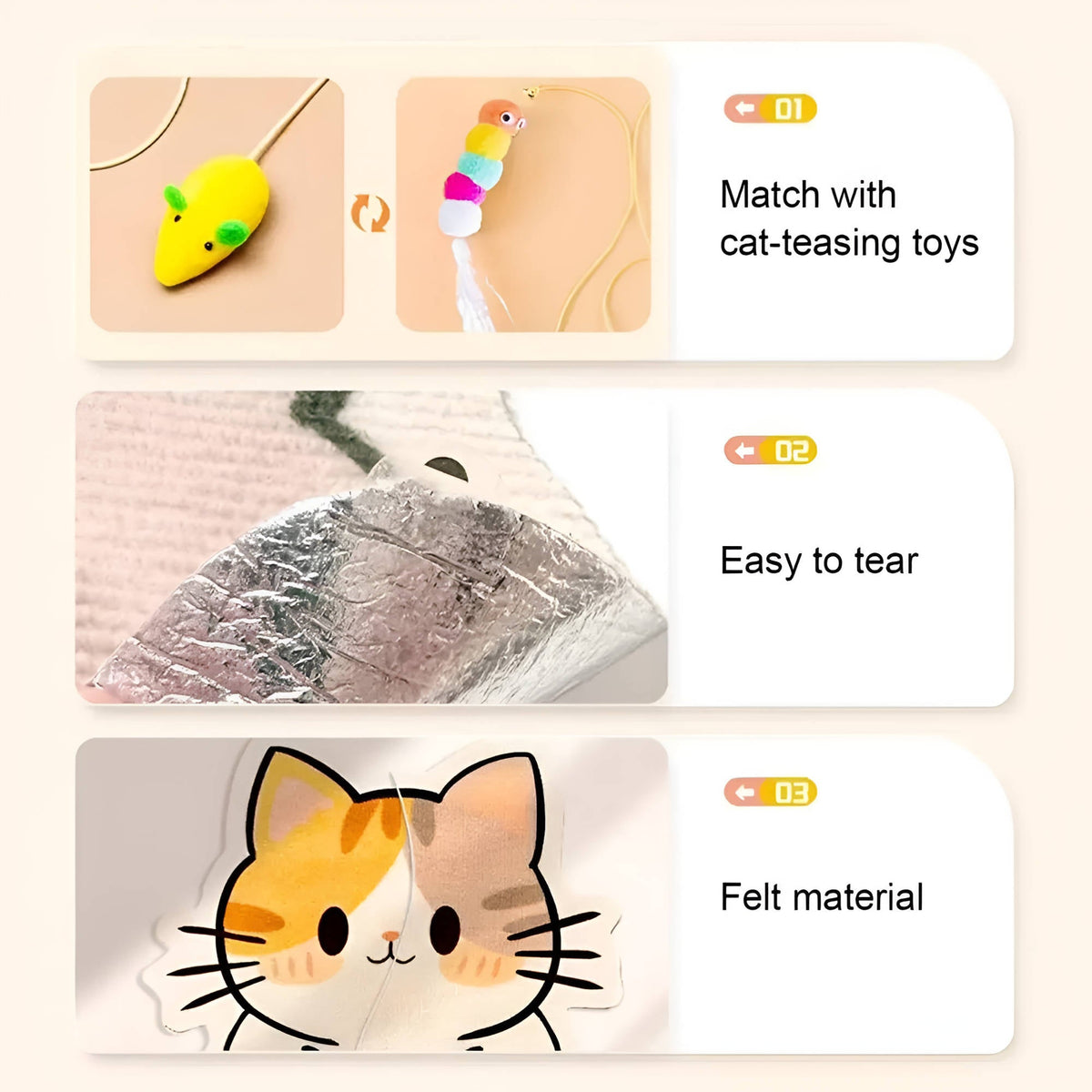 Vertical Cat Scratching Station for Wall Mounting
