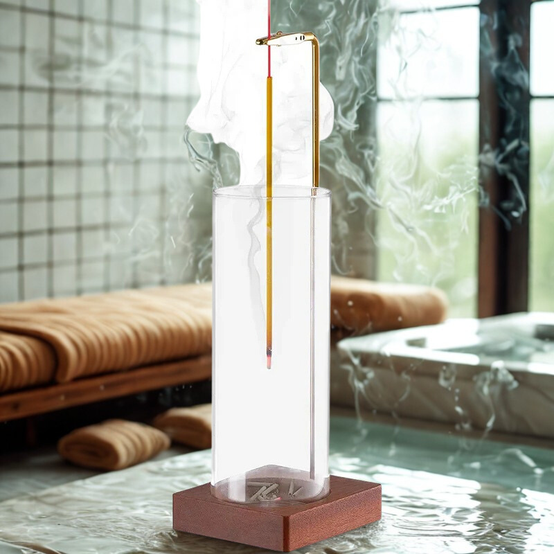 Elegant Glass Incense Stand with Detachable Ash Collector
