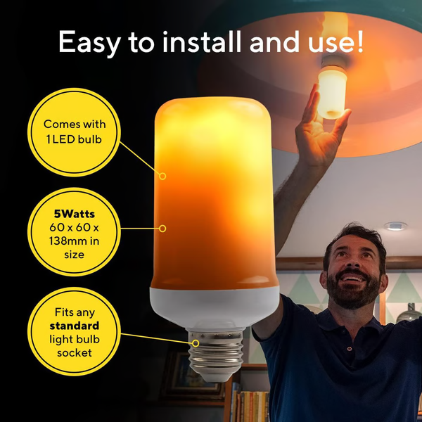 Realistic LED Flame Light Bulb for Ambiance